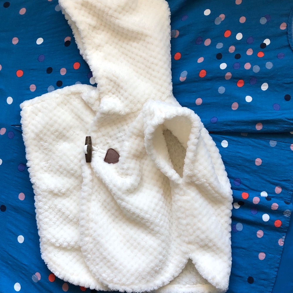 Cute Baby Soft Hooded Cape with Front Toggle Closure